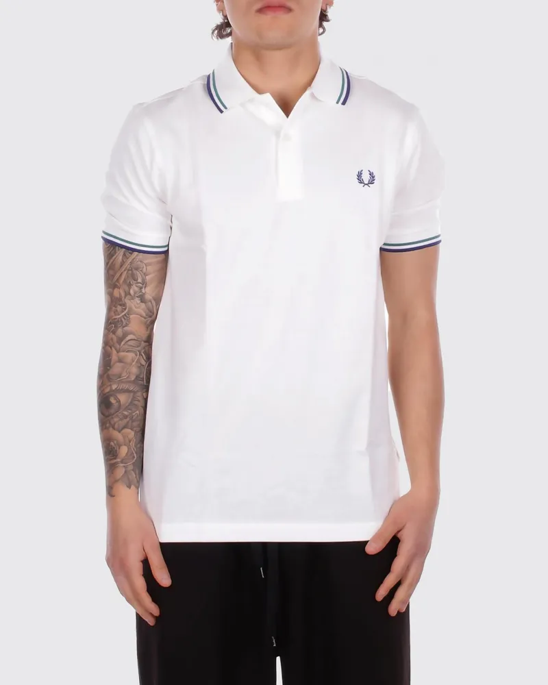 Fred Perry Baumwoll-Polohemd mit Logo Weiss