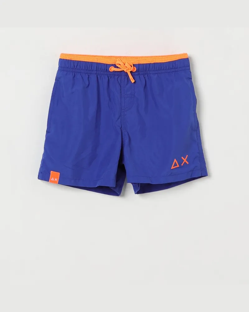 Sun68 Nylon-Boxer-Badehose mit Logo Royal