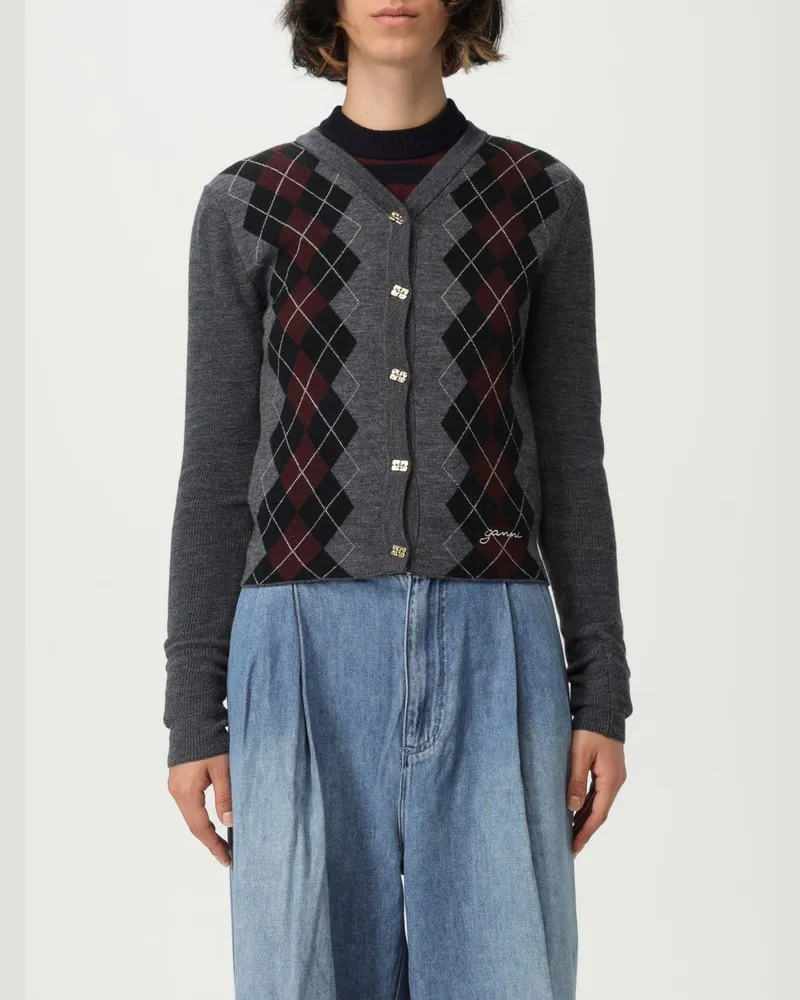 Ganni Strickjacke damen Grau