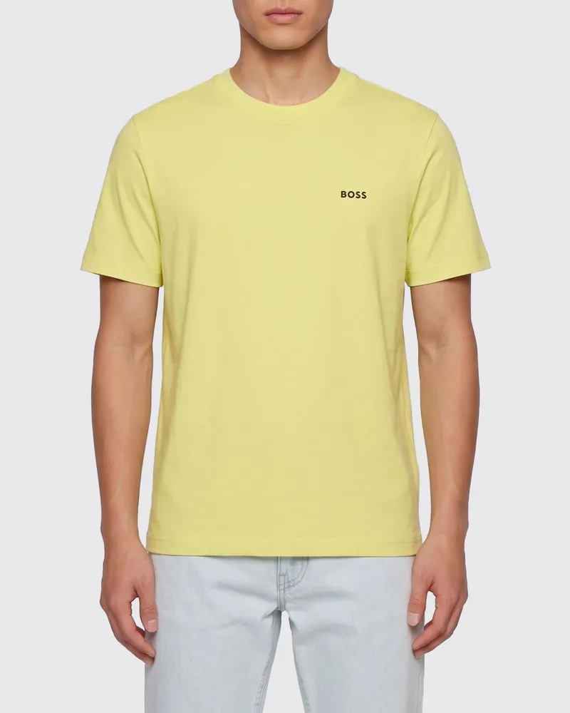 HUGO BOSS Baumwoll-T-Shirt mit Logo Gelb