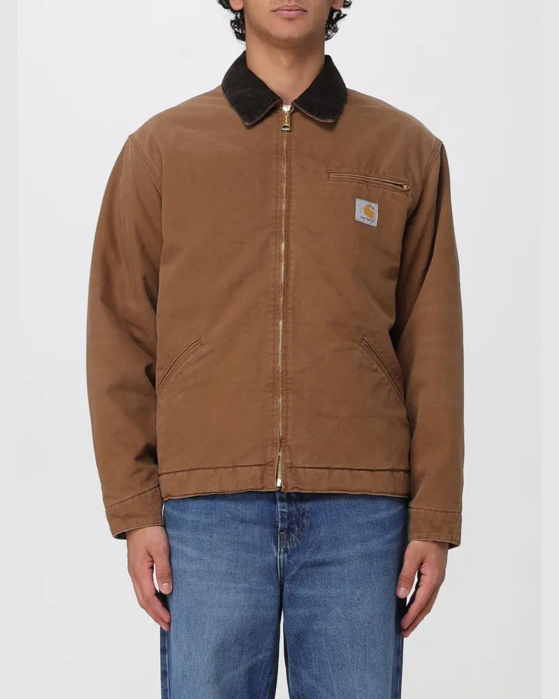 Carhartt WIP Detroit Jacke aus Bio-Baumwolle mit Samtkragen Braun