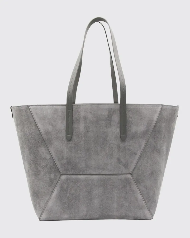 Brunello Cucinelli BC Duo Wildleder-Tragetasche von mit Monili-Verzierung Grau