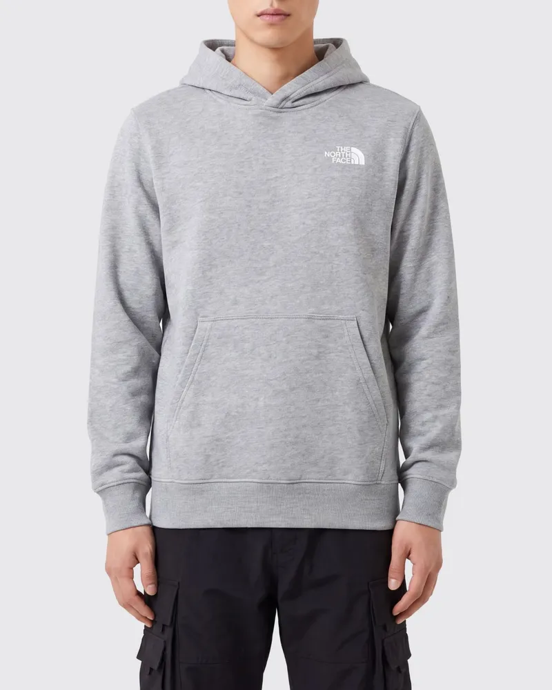 The North Face Baumwollmisch-Hoodie mit Kängurutasche und Logo Grau