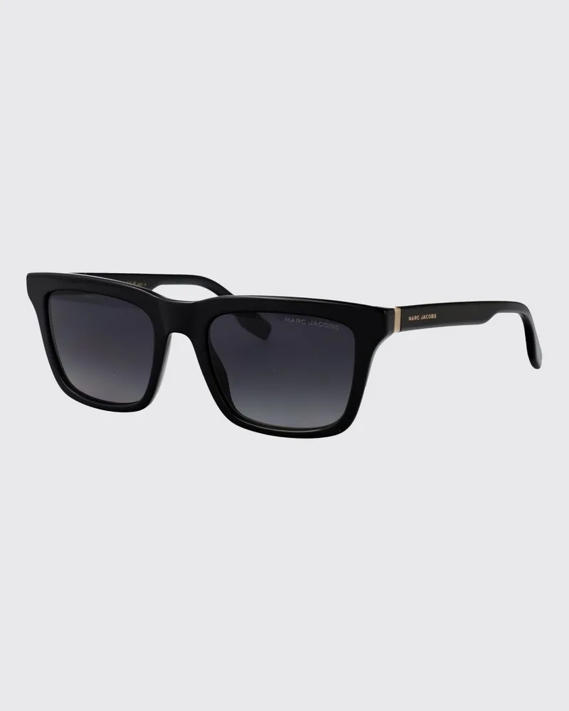 Marc Jacobs Rechteckige Sonnenbrille aus Acetat mit kontrastierendem Logo Schwarz