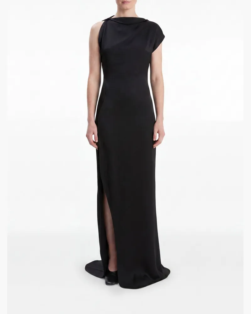 Victoria Beckham One-Shoulder-Abendkleid von aus Crêpe mit Schlitz Schwarz