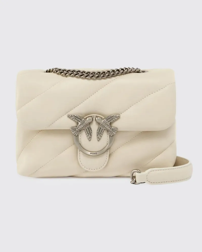 Pinko Love Puff Mini Matelassé Nappa-Tasche Weiss