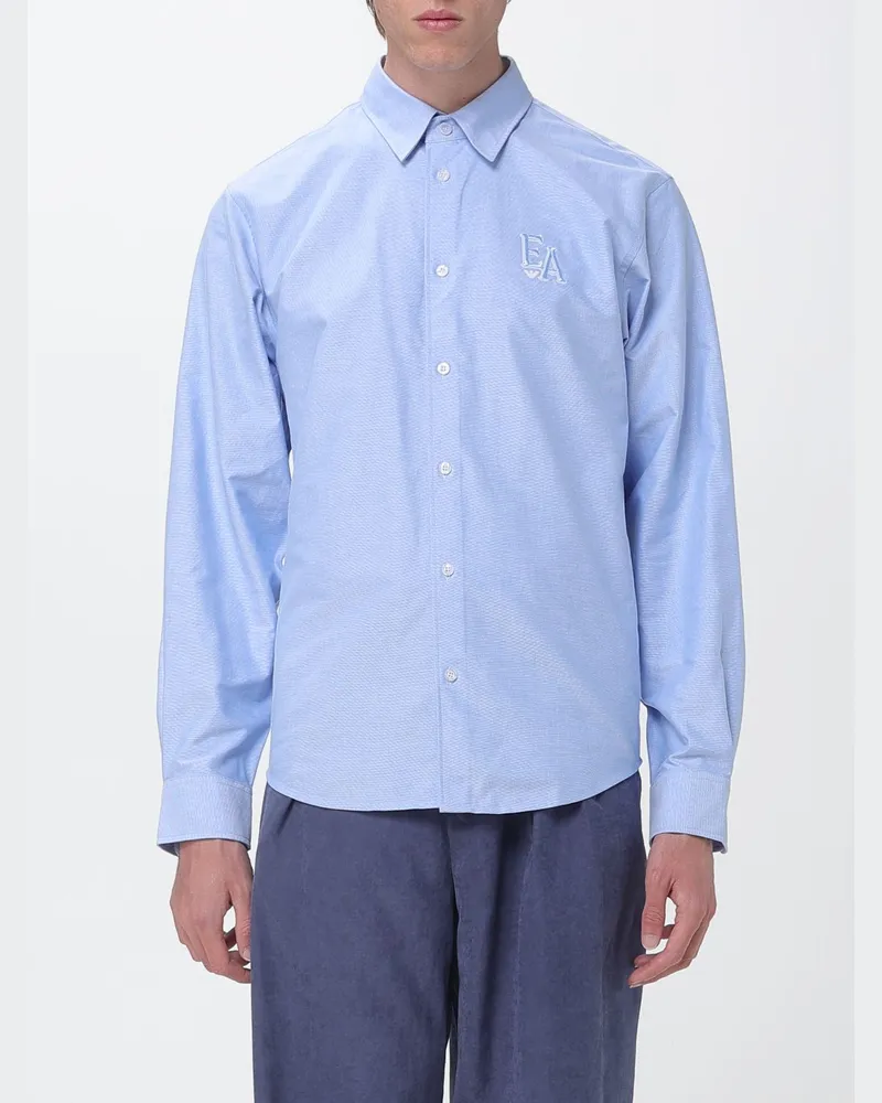 Emporio Armani Hemd aus Baumwolle Hellblau