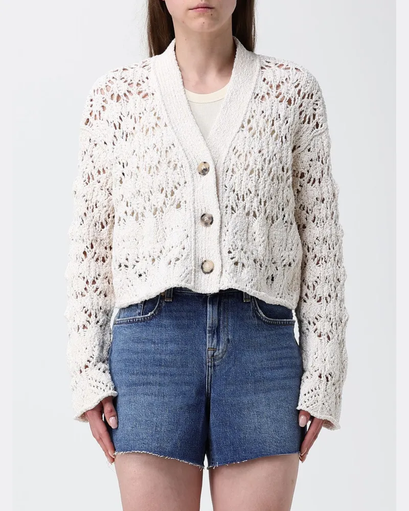 Alanui Gehäkelter Baumwollcardigan Cream