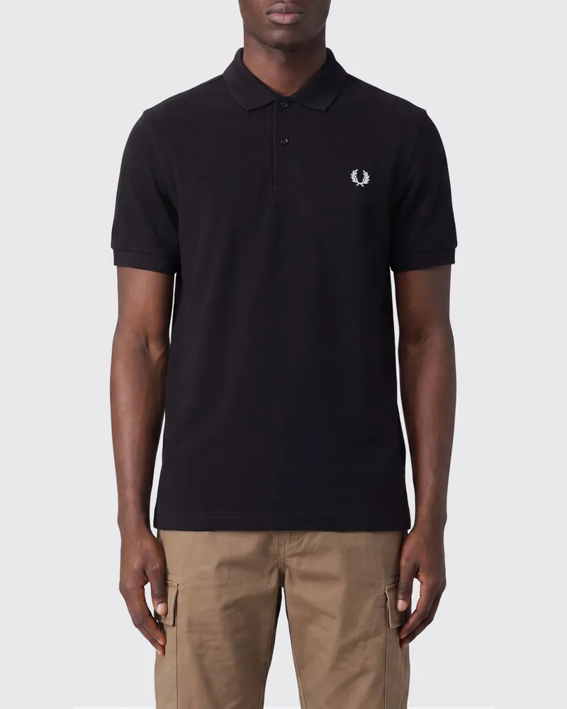 Fred Perry Baumwoll-Polohemd mit Logo Schwarz