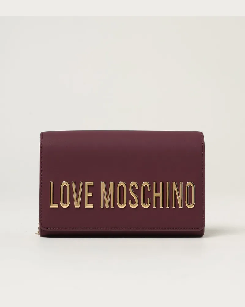 Moschino Schultertasche damen Weinrot