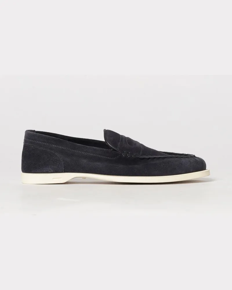 John Lobb Pace Wildleder-Mokassins Blau