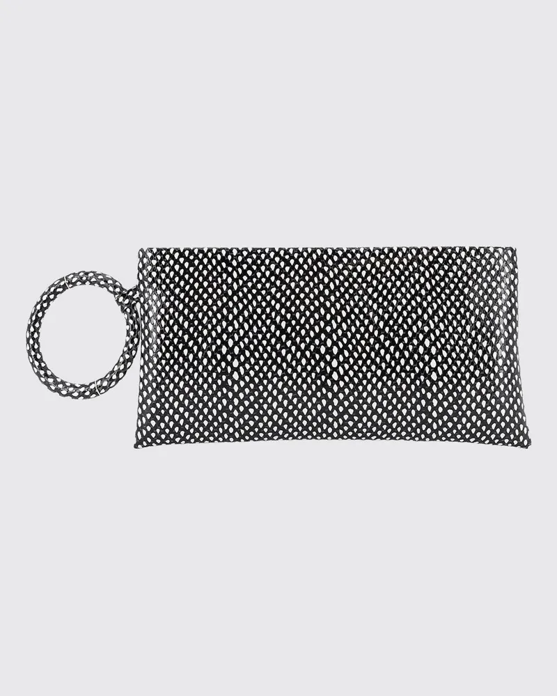 Tom Ford Aura Clutch aus Kalbsleder mit Python-Print und Seitengriff Schwarz