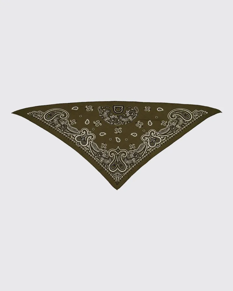 Ferragamo Arabesque Dreieckstuch aus Kaschmir und Wolle mit Logo Grün