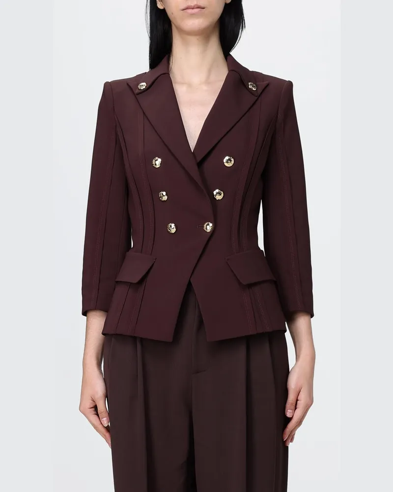 Elisabetta Franchi Zweireihiger Blazer Kakao