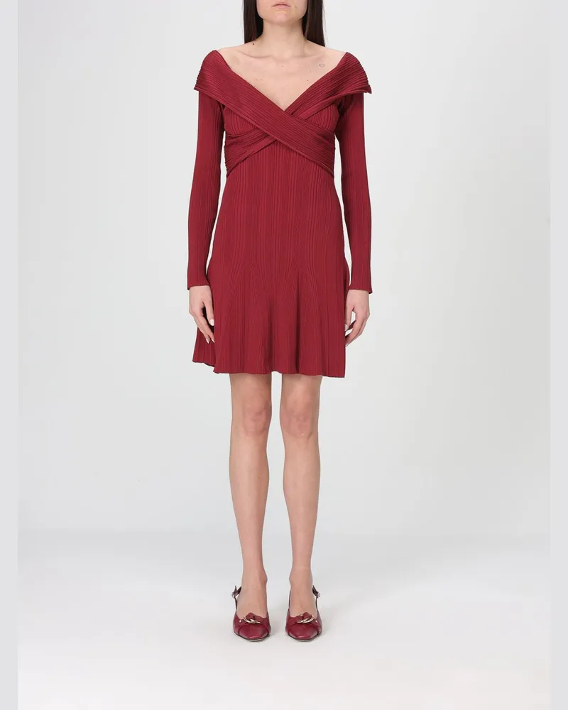 Self-Portrait Kleid damen Burgunderrot