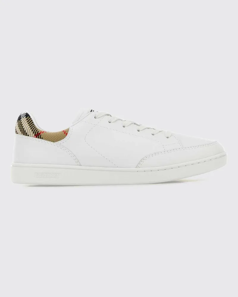 Burberry Set Sneaker aus Leder und Mesh mit Einsätzen im Vintage Check-Muster Weiß