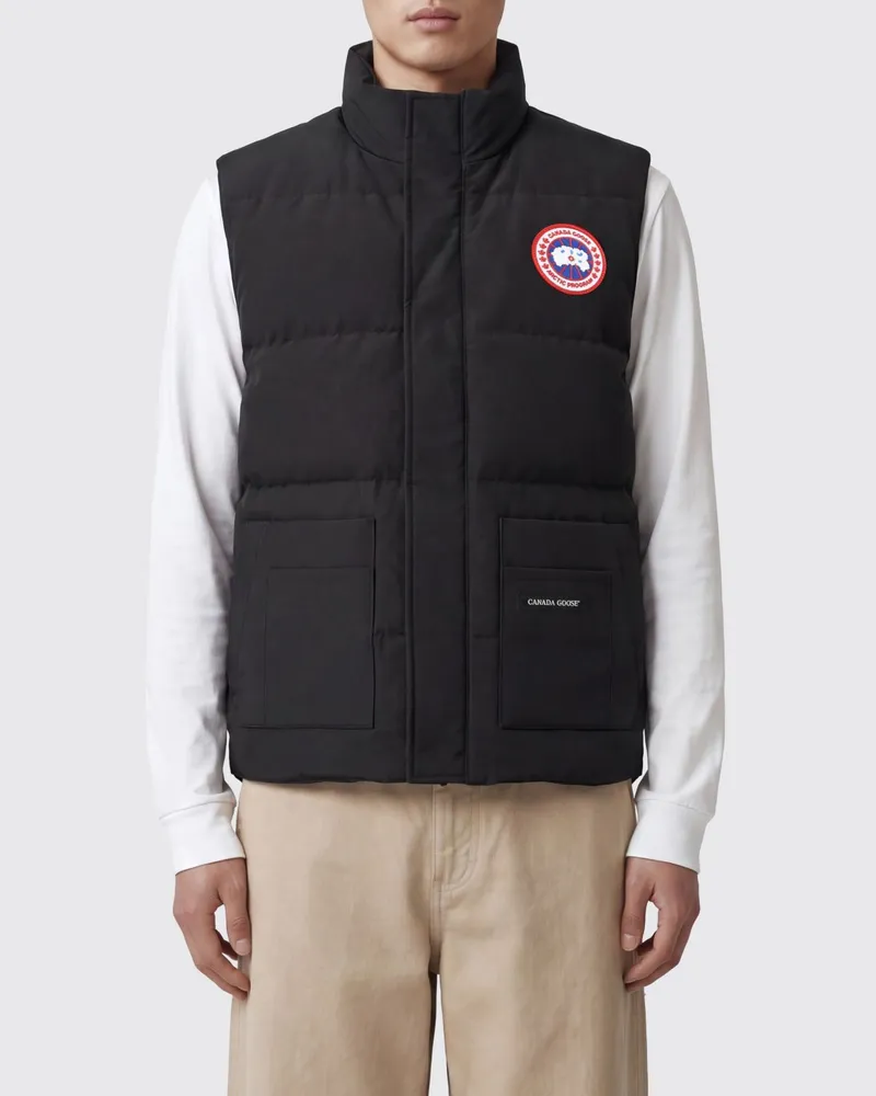 Canada Goose Gesteppte Weste aus Baumwollmischung mit aufgesetzten Taschen Schwarz