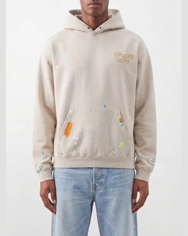 GALLERY DEPT. Locker geschnittenes Kapuzensweatshirt aus Baumwolle mit Logo-Print Grau