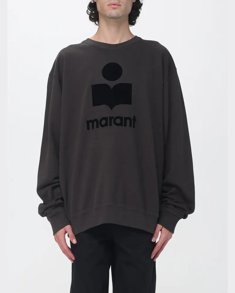 Isabel Marant Relaxed-Fit Sweatshirt mit Rundhalsausschnitt aus Baumwolle mit Kontrastlogo Schwarz