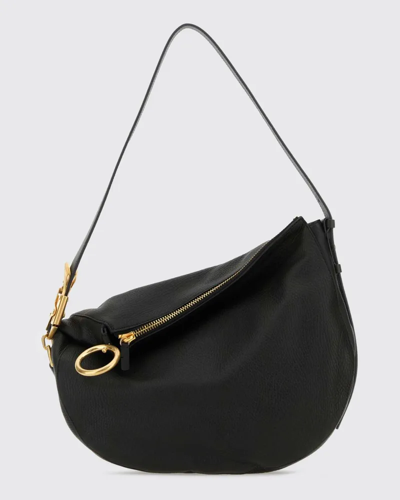 Burberry Knight Tasche aus genarbtem Leder Schwarz