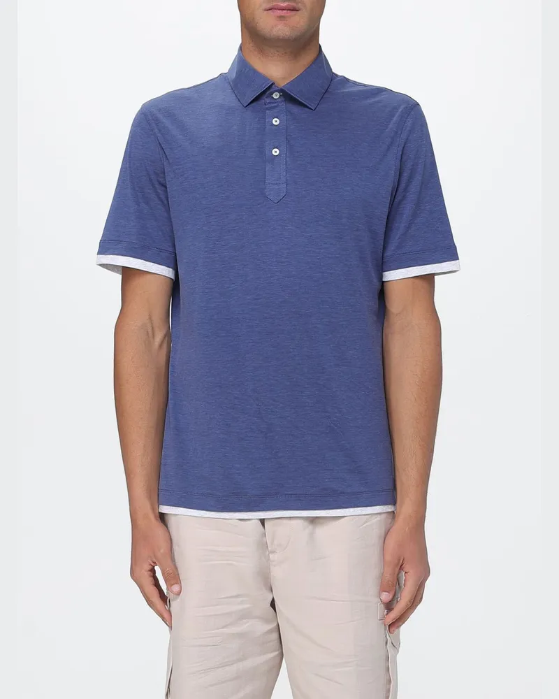 Brunello Cucinelli Polo herren Blau
