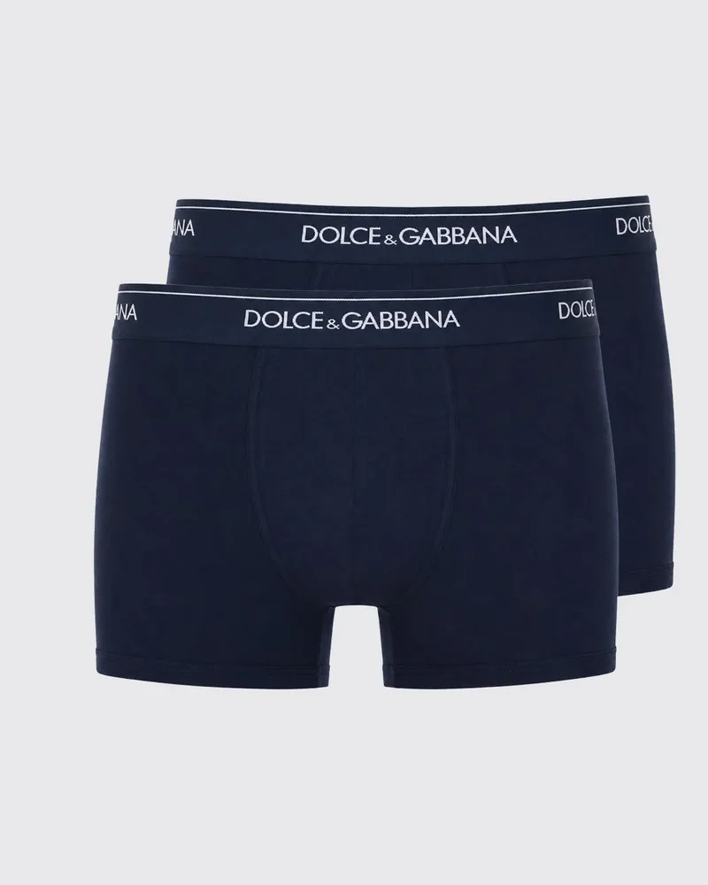 Dolce & Gabbana DOLCE  GABBANA Zweier-Set Stretch-Baumwoll-Trunks mit Logo von Dolce & Gabbana Blau