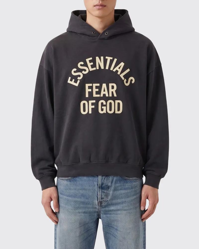 Fear of God Relaxed-Fit Baumwoll-Hoodie mit Logo Schwarz