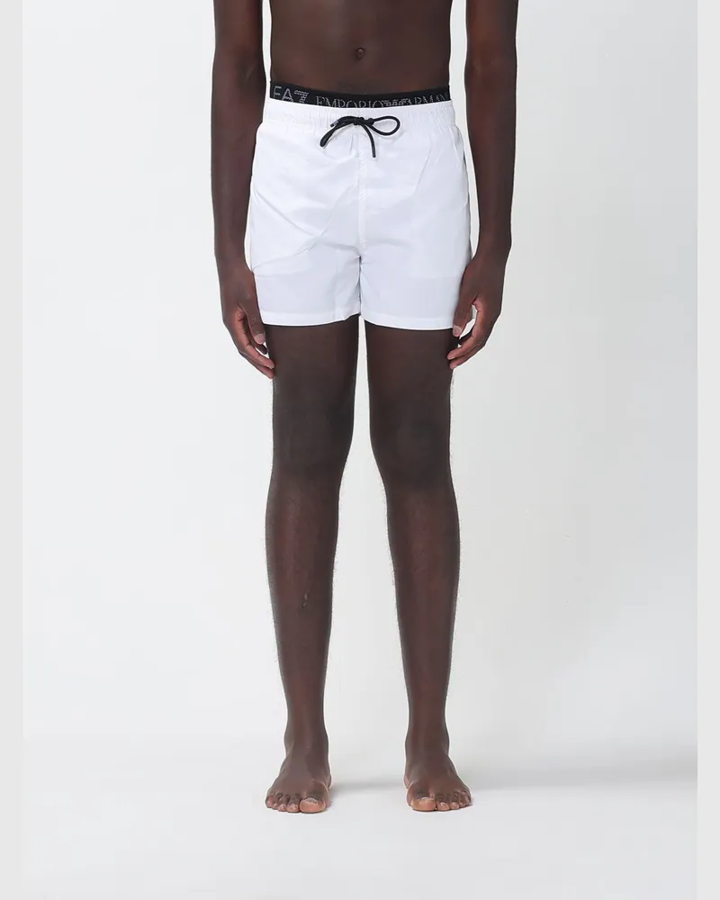 EA7 Boxer-Badehose aus Polyester Weiß