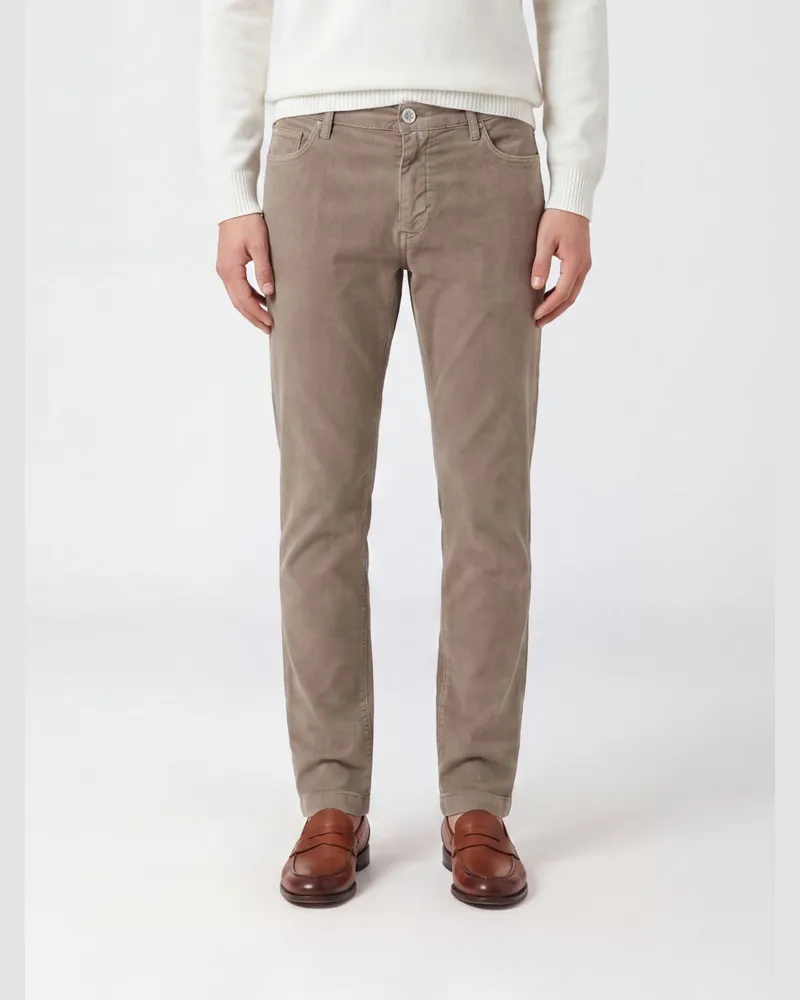 Jacob Cohën Slim-Fit Chino-Hose aus Stretch-Baumwolle mit mittlerer Leibhöhe Grau