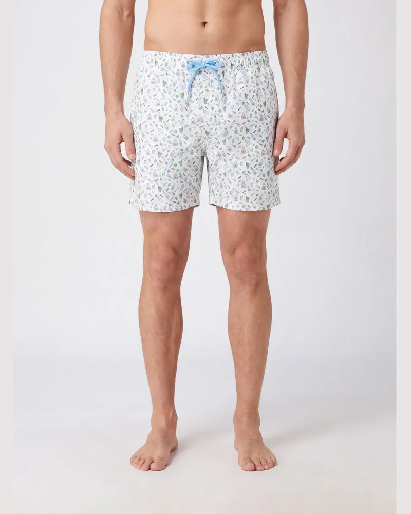 MC2 Saint Barth Bedruckte Boxer-Badehose Ice