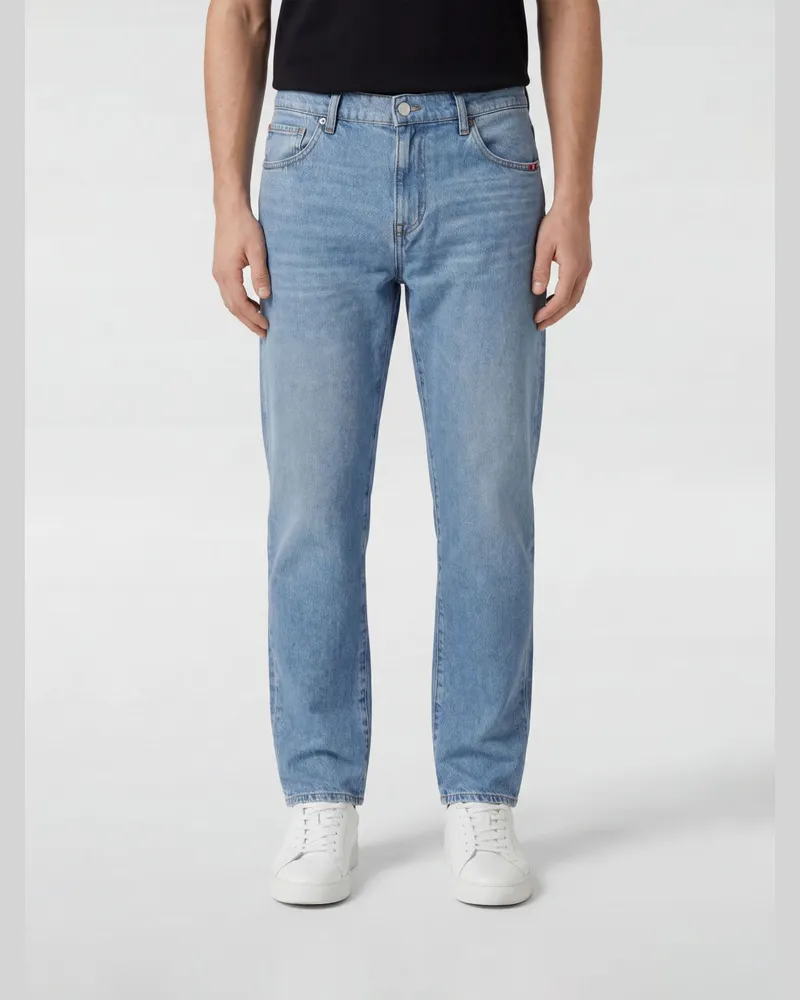 Amish James Straight Jeans aus Baumwolldenim Blau