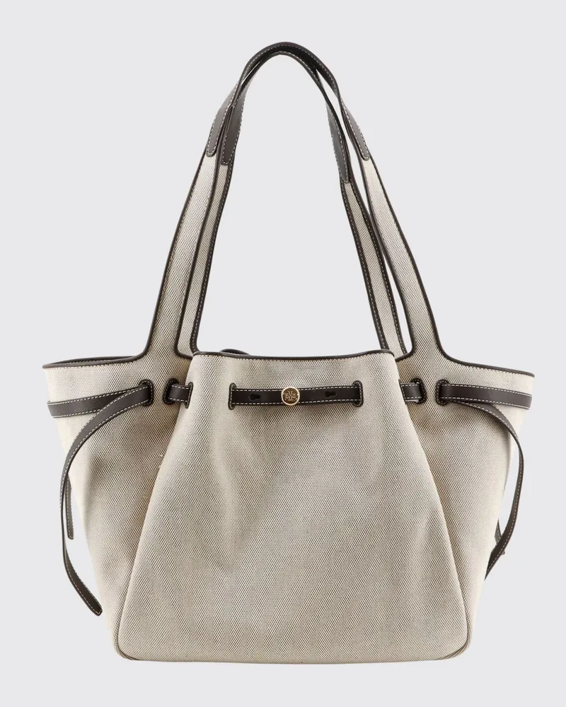 Tory Burch Romy Tasche aus Baumwoll-Canvas und Leder Nude