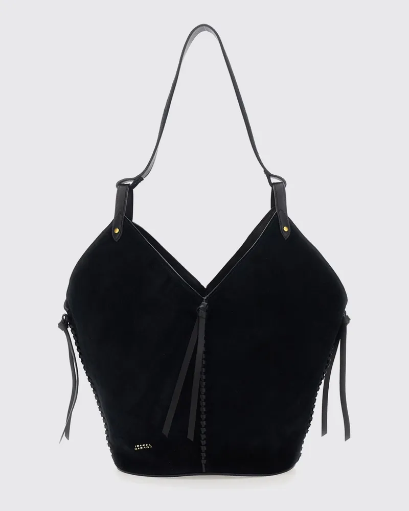 Isabel Marant Tampa Wildleder-Schultertasche Schwarz