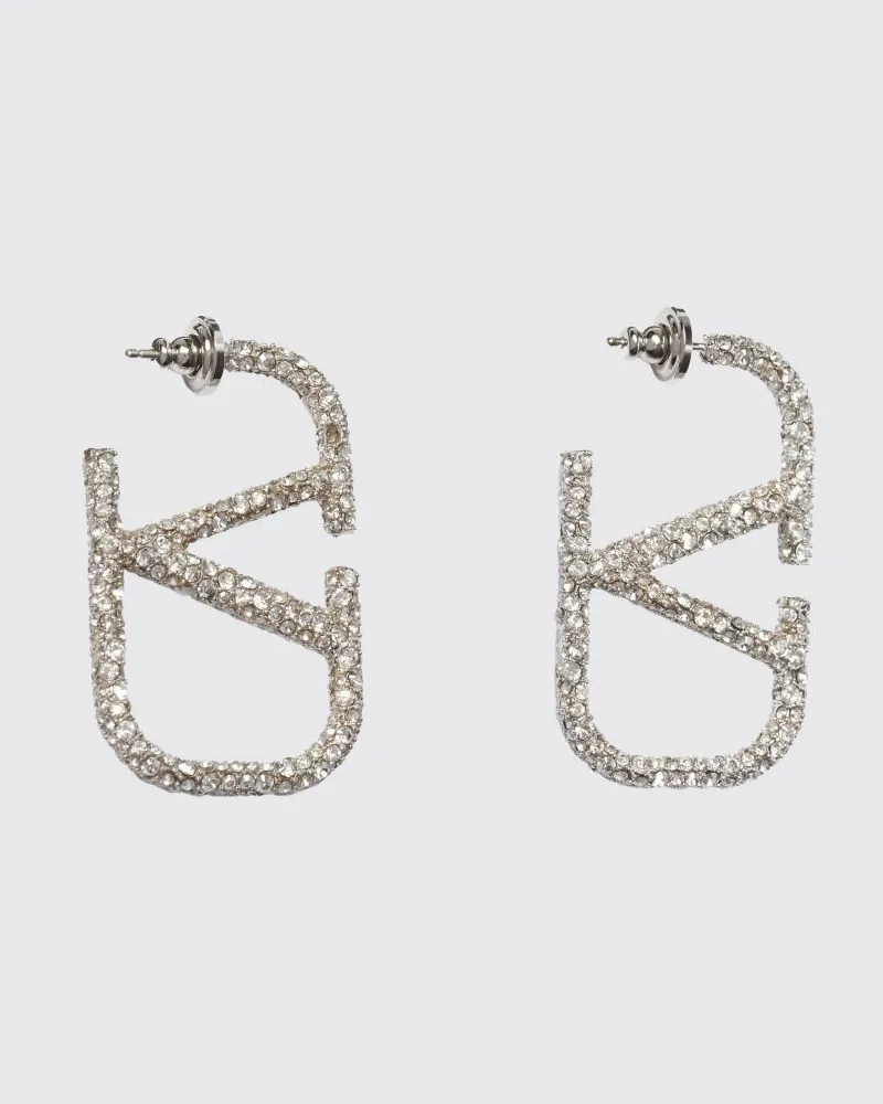 Valentino Garavani VLogo Signature Hängeohrringe mit Kristallen Silber