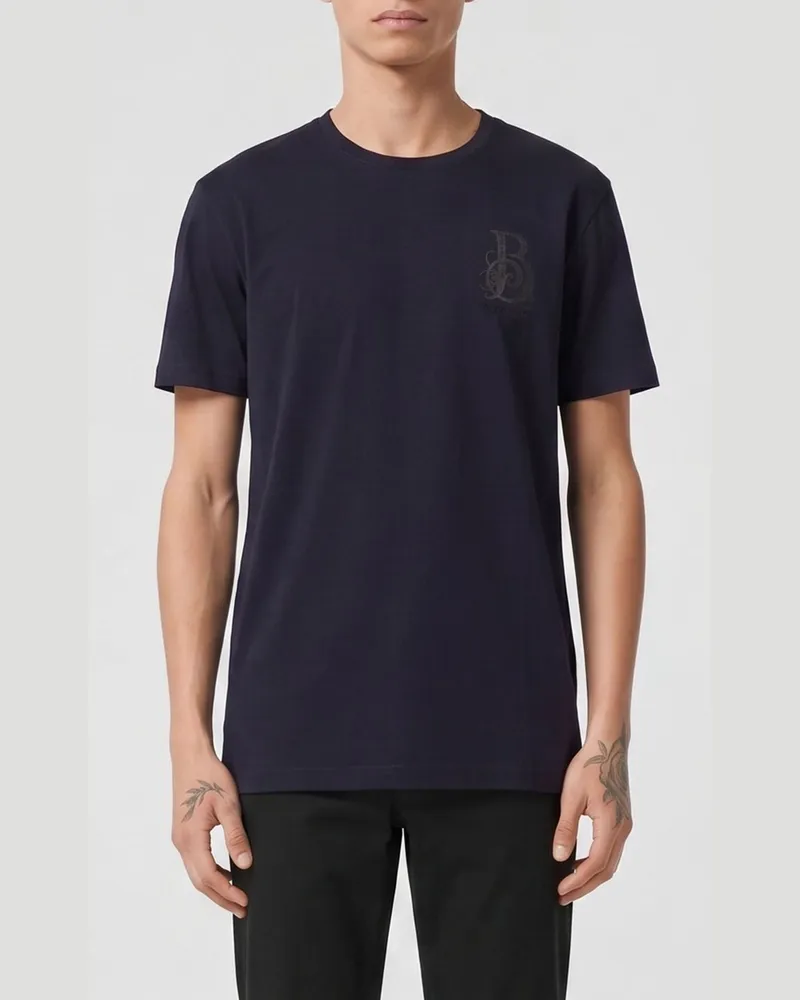 Billionaire Baumwoll-T-Shirt mit Logo Blau