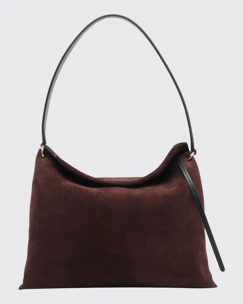WANDLER Penelope kleine Schultertasche aus Kalbsleder mit Klappenverschluss Braun