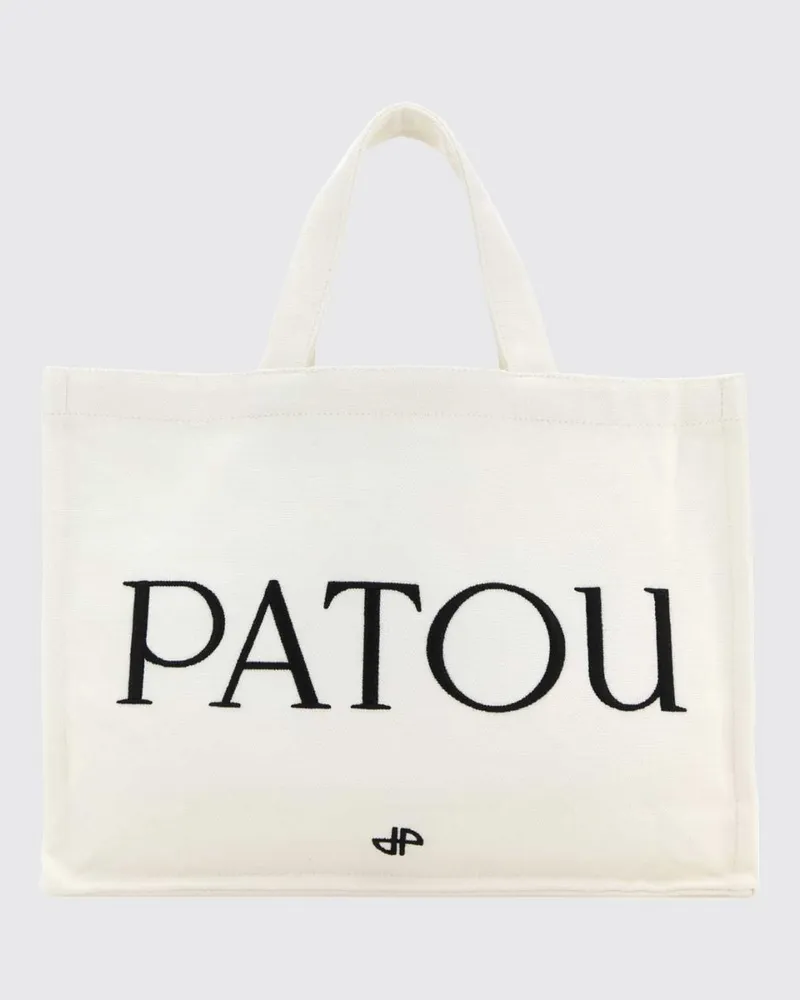 Patou Baumwolltasche mit gesticktem Logo Weiß