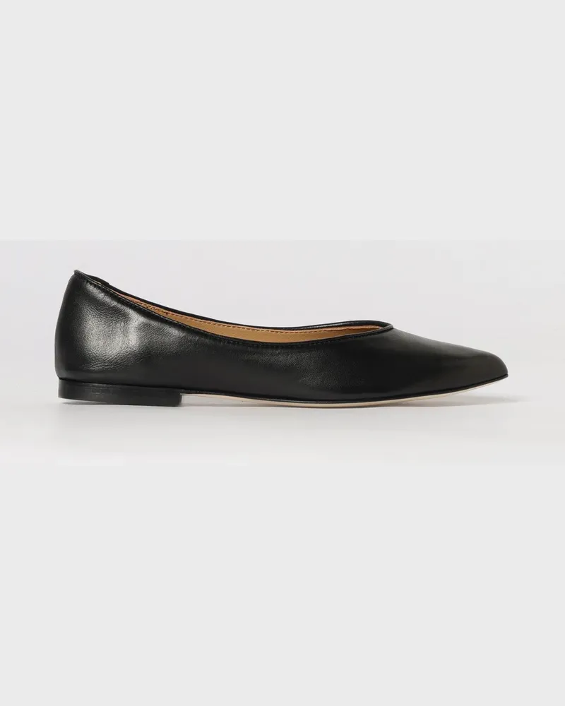 Anna F. Ballerinas aus Leder Schwarz