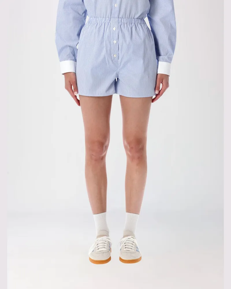 SPORTY & RICH SPORTY  RICH Gestreifte Baumwoll-Boxershorts Sporty & Rich mit elastischem Bund Blau