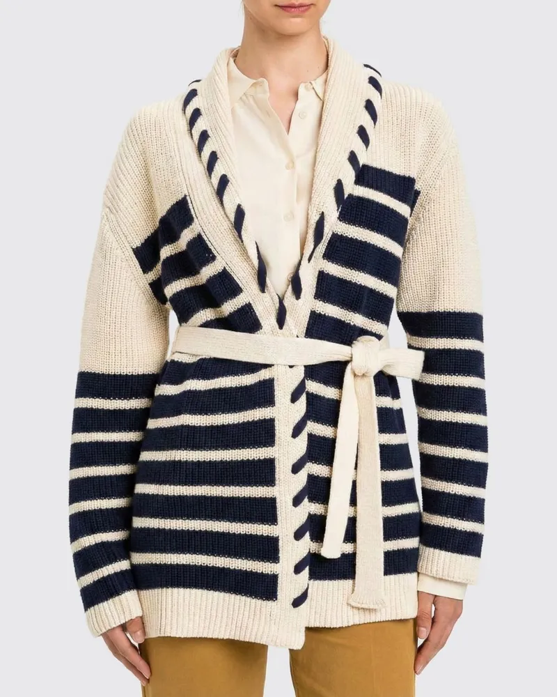 Twin-Set Gestreifter Baumwoll-Strickcardigan Gestreift