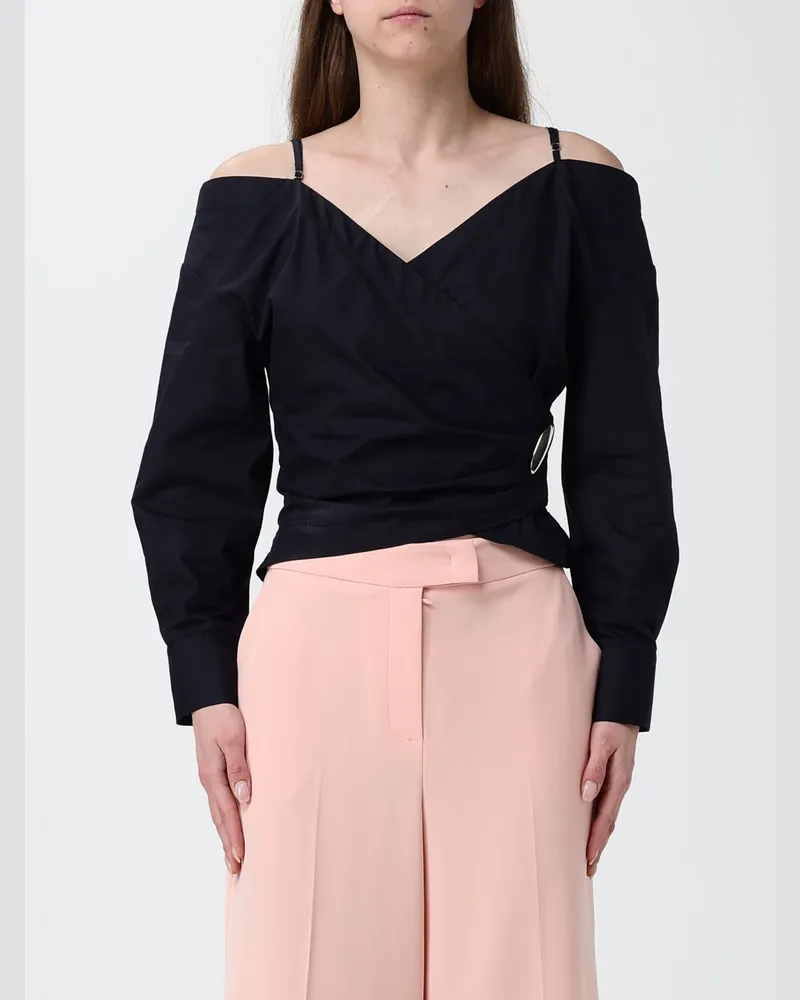 Simona Corsellini Baumwollbluse Schwarz