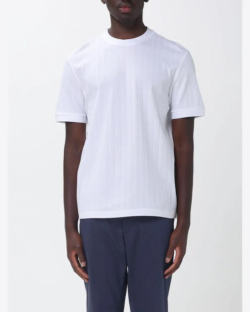 HUGO BOSS Mercerisiertes Baumwoll-T-Shirt Weiß