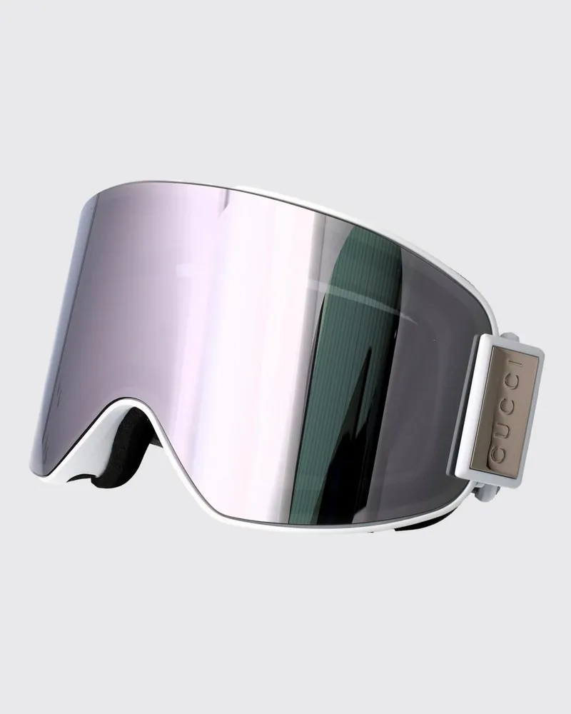 Gucci Acetat-Skibrille mit graviertem Logo und verstellbarem Band Grau