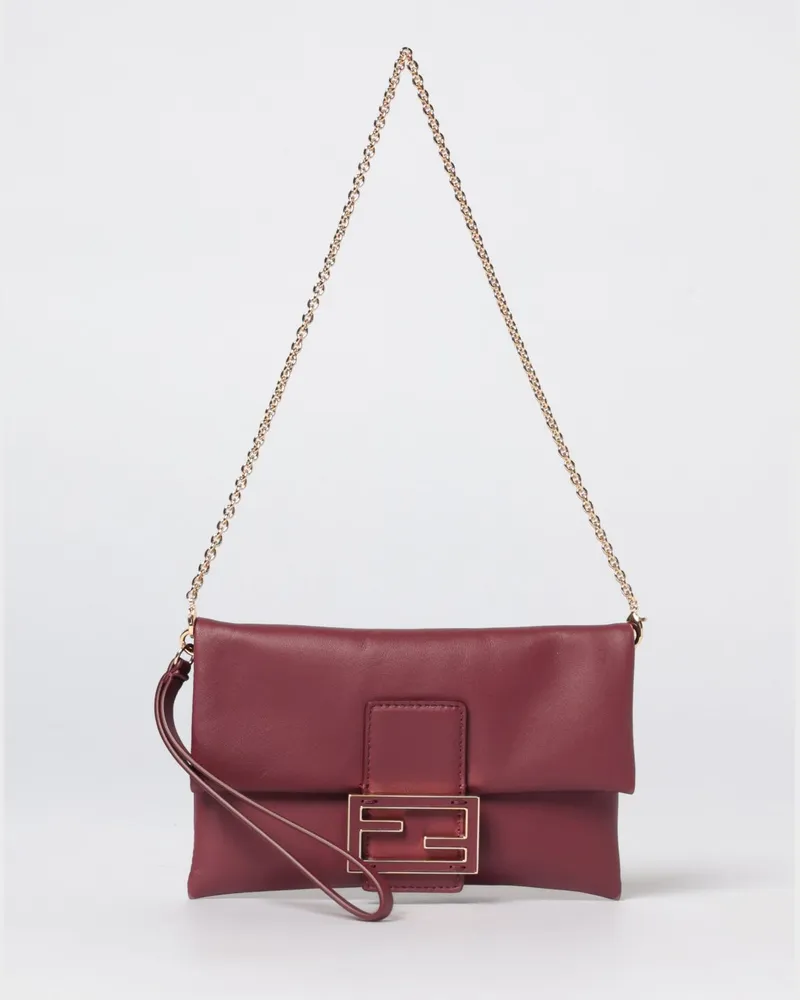 Fendi Schultertasche damen Burgunderrot