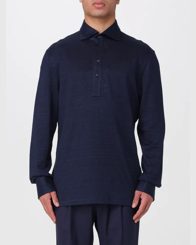 Brunello Cucinelli Baumwollpolohemd Blau