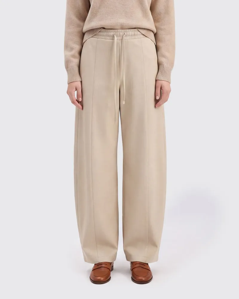Max Mara Olmo Jogginghose aus Funktionsgewebe mit weitem Bein und hoher Taille Grau