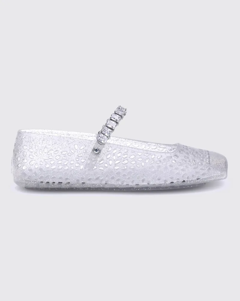 Jimmy Choo The Jelly Mary-Jane-Ballerinas aus transparentem PVC mit Kristallen Durchsichtig