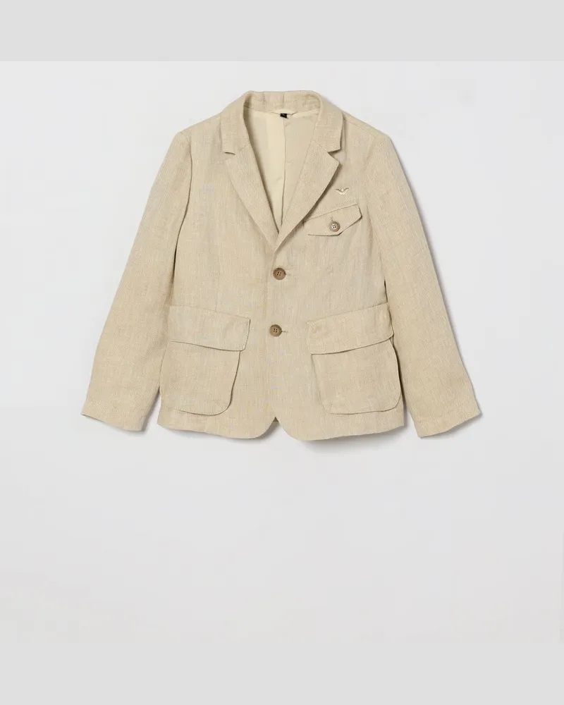 Emporio Armani Einreihiger Leinenblazer Beige