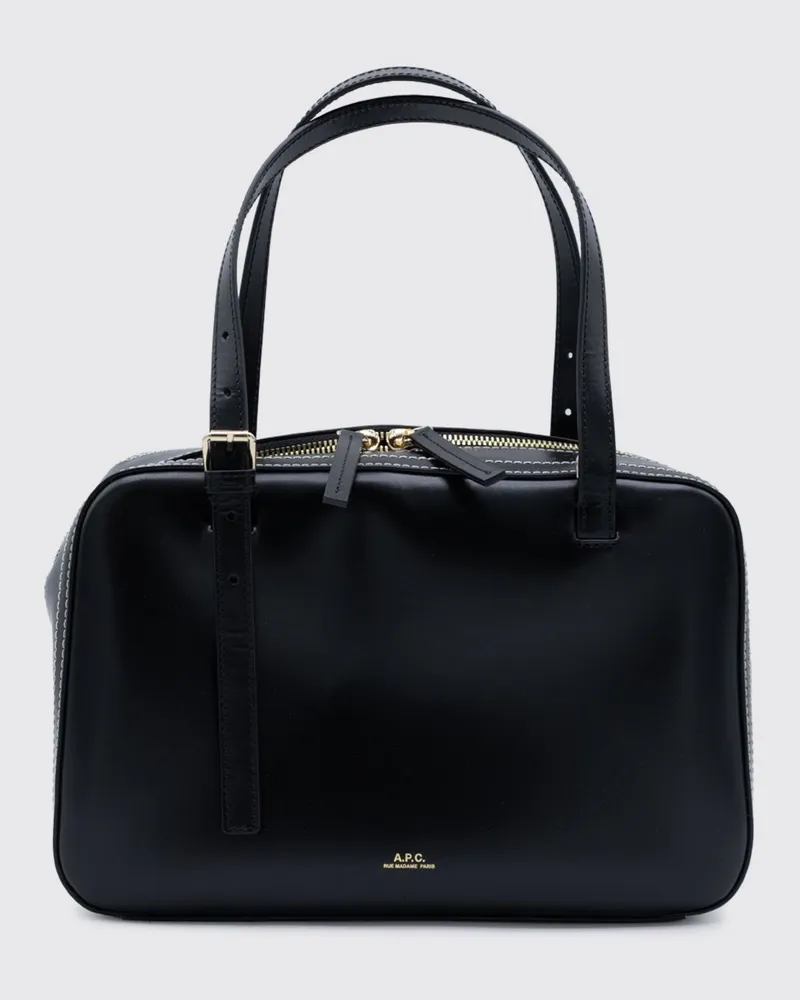 A.P.C. Virginie Handtasche aus Glattleder mit abnehmbarem Schultergurt Schwarz