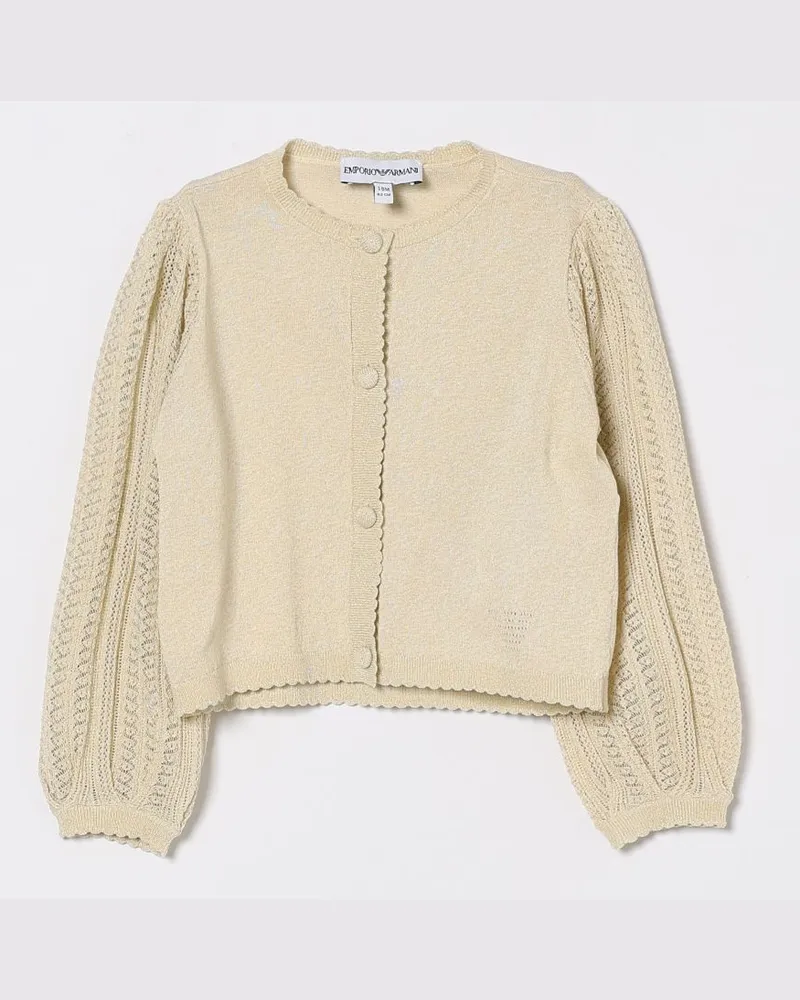 Emporio Armani Cardigan aus Viskose-Lurex-Mischung Butter